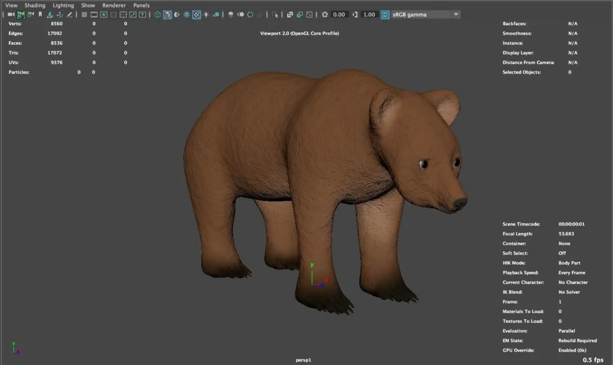 Wild bear called Bear-d 3D model