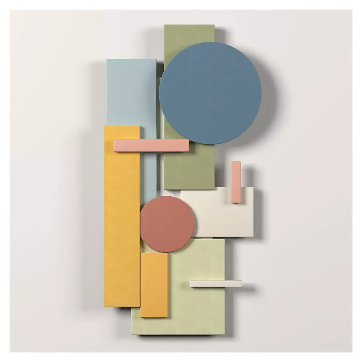 Wall Colored shapes Decoration - 40x90 - Collection - Part 7 3D model