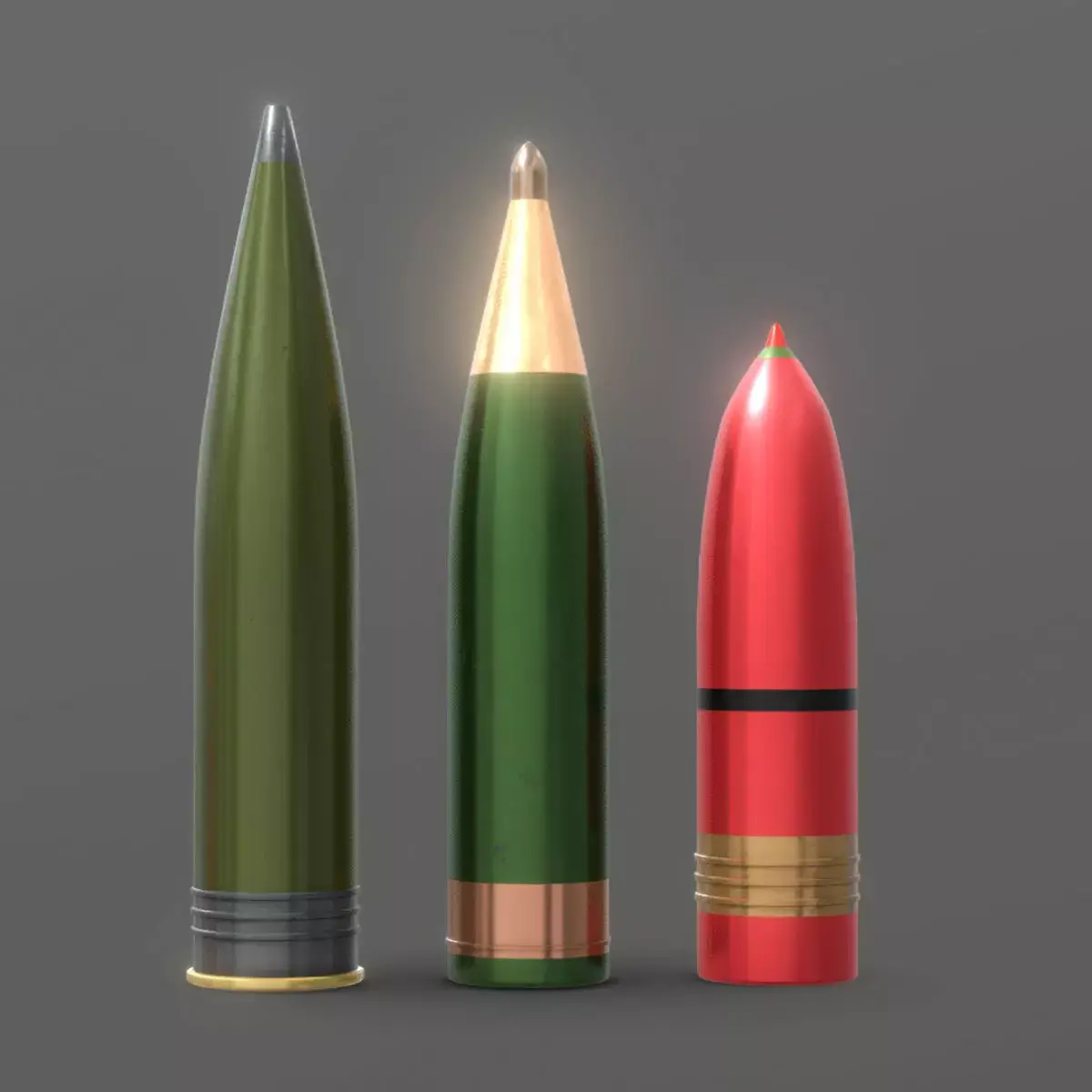 Heavy Artillery Shells 3 in 1  Low-poly 3D model