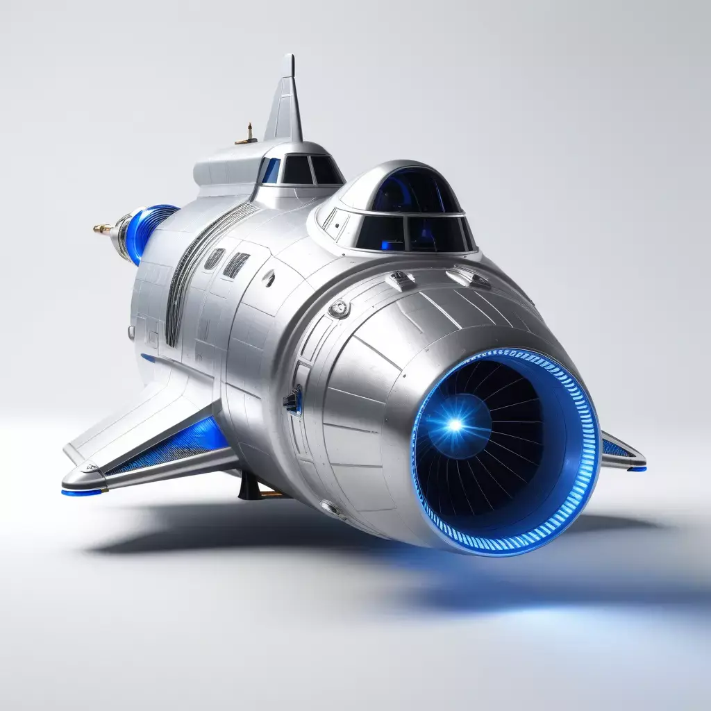 Sleek Silver Spaceship Thruster 3D model purchase