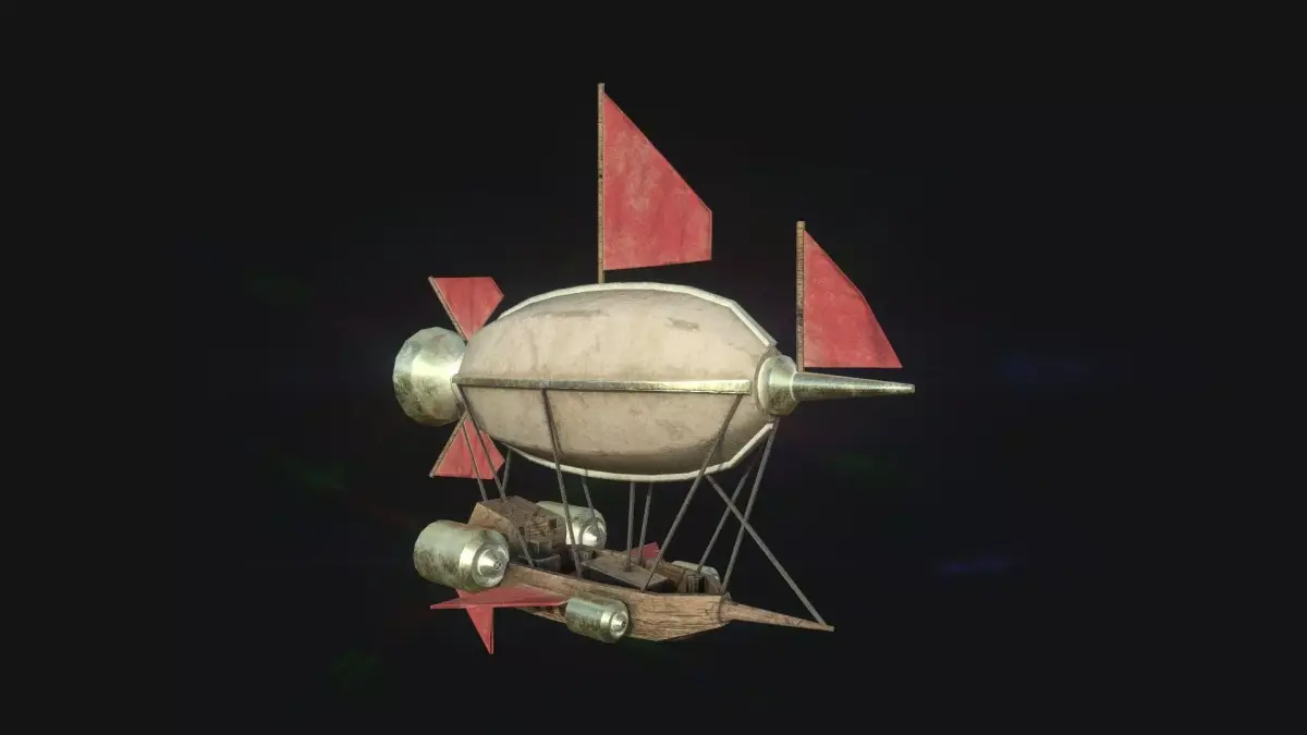 Steampunk Airship - Low Poly Aircraft 01 - Flying Ship Low-poly 3D model