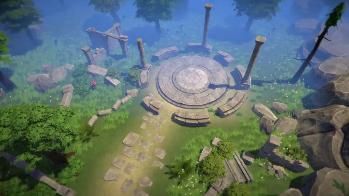 Top-Down Forest Ruins Low-poly 3D model