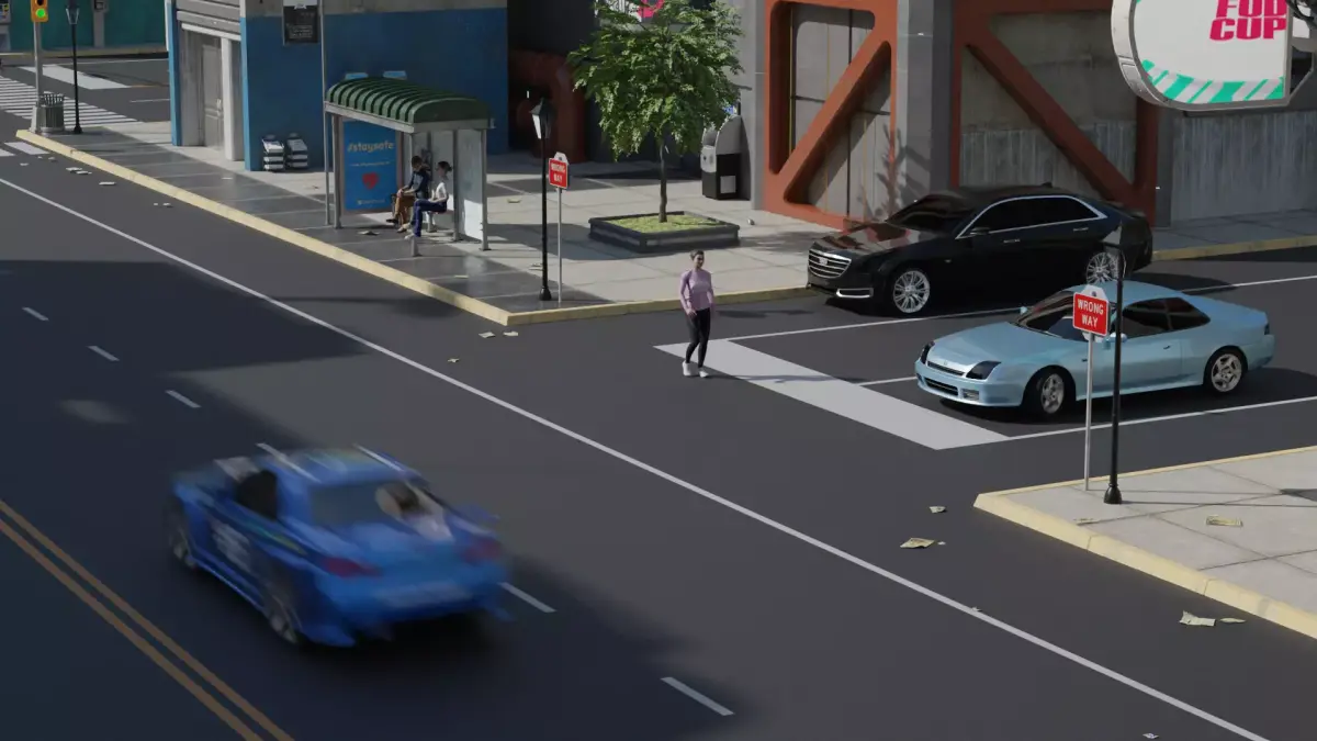 Kitbash Streets Intersections and Signs Low-poly 3D model
