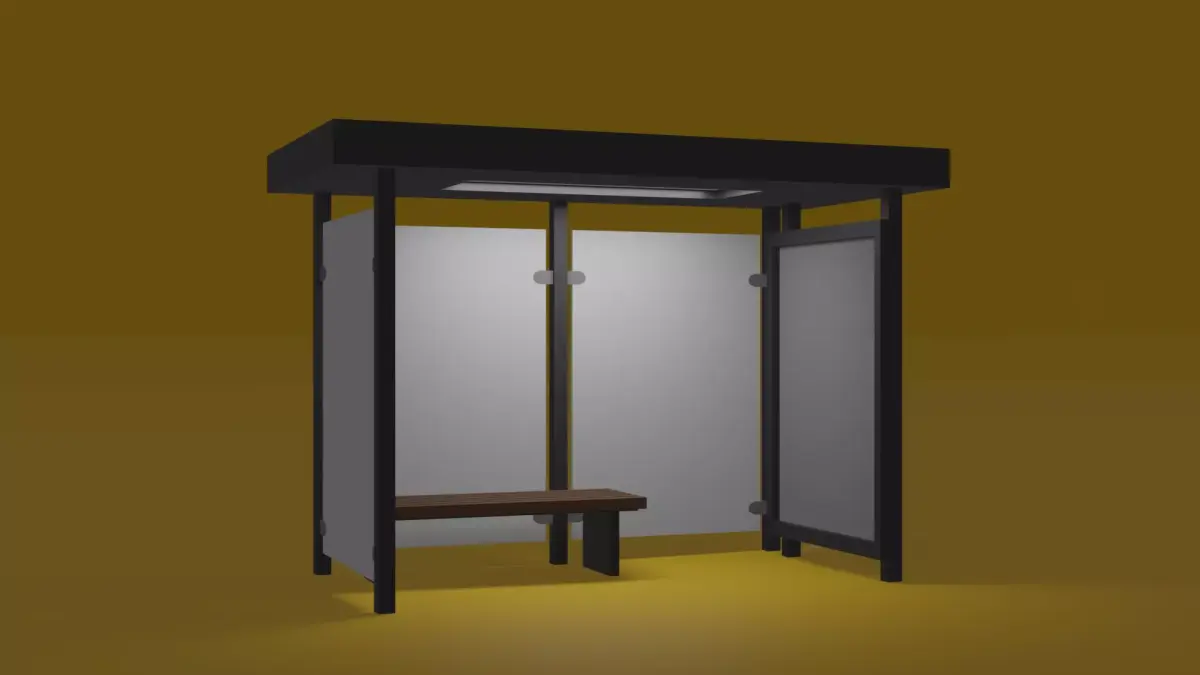  Bus Stop  Low-poly 3D model