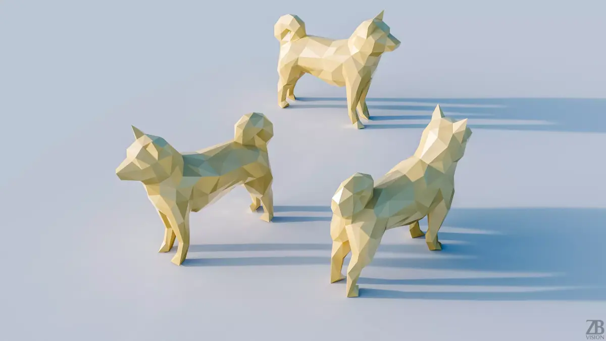 Lowpoly Dog 001 3D model