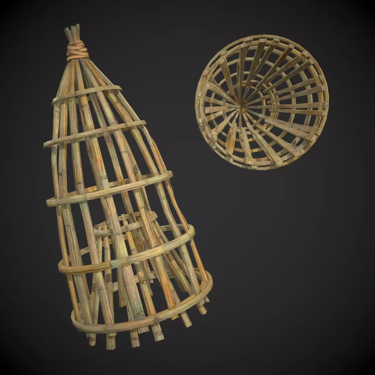 Bamboo Fish Trap Low-poly 3D model