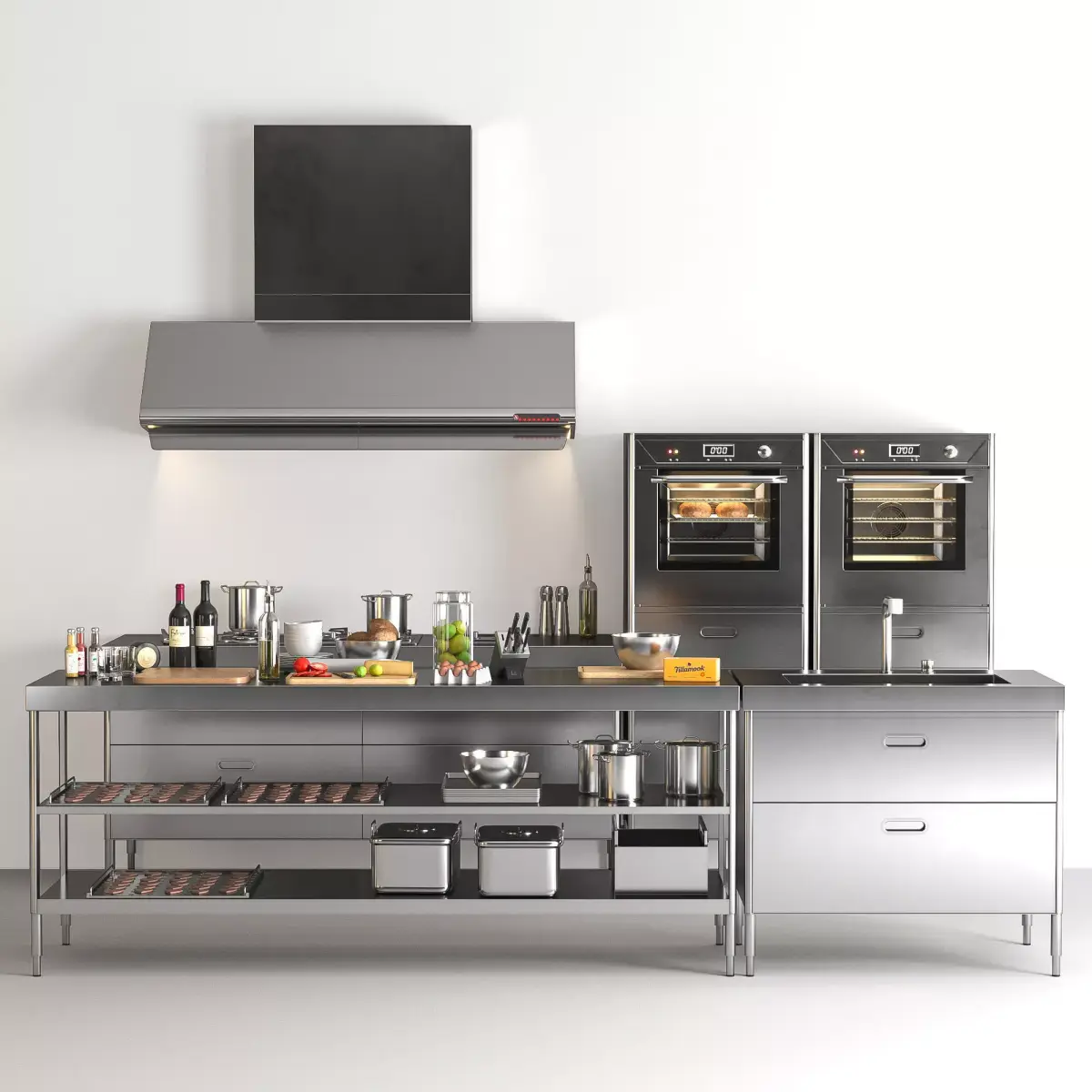 Washing and cooking elements 3D model