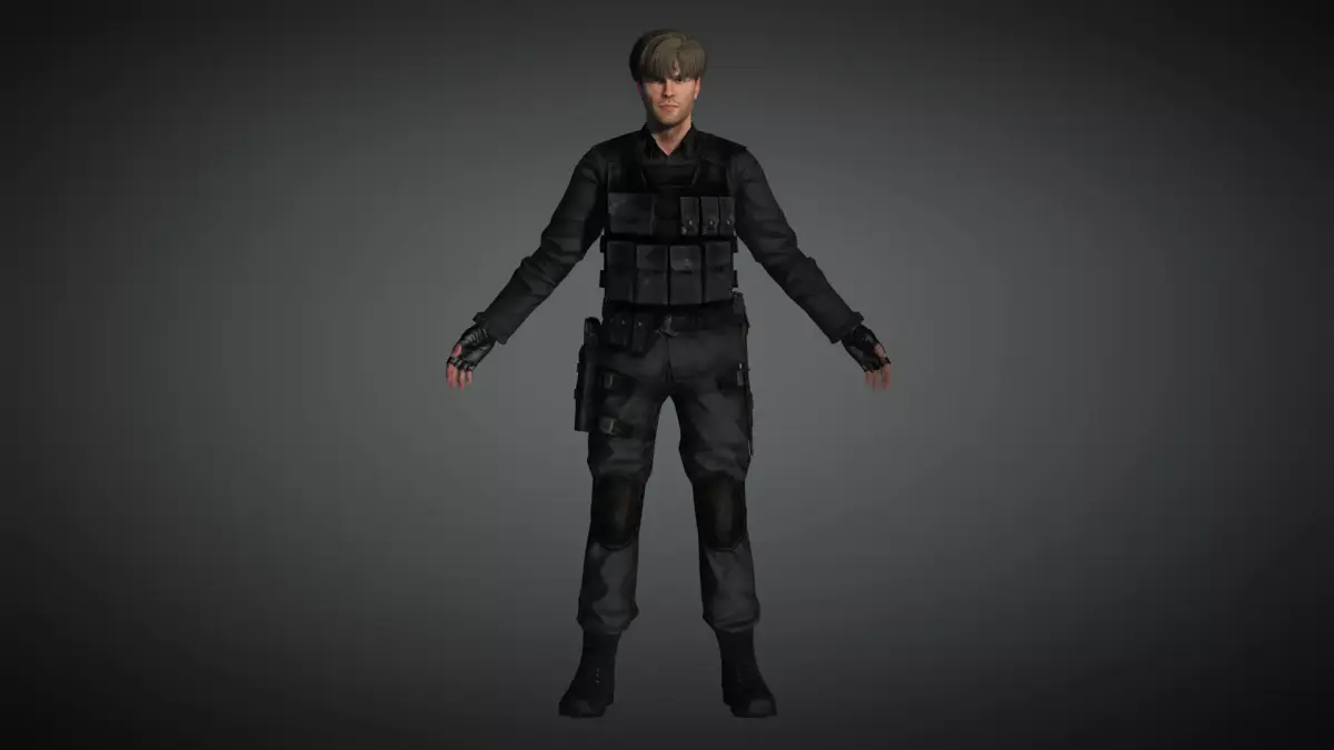 AAA Military Male Character 04 Low-poly 3D model