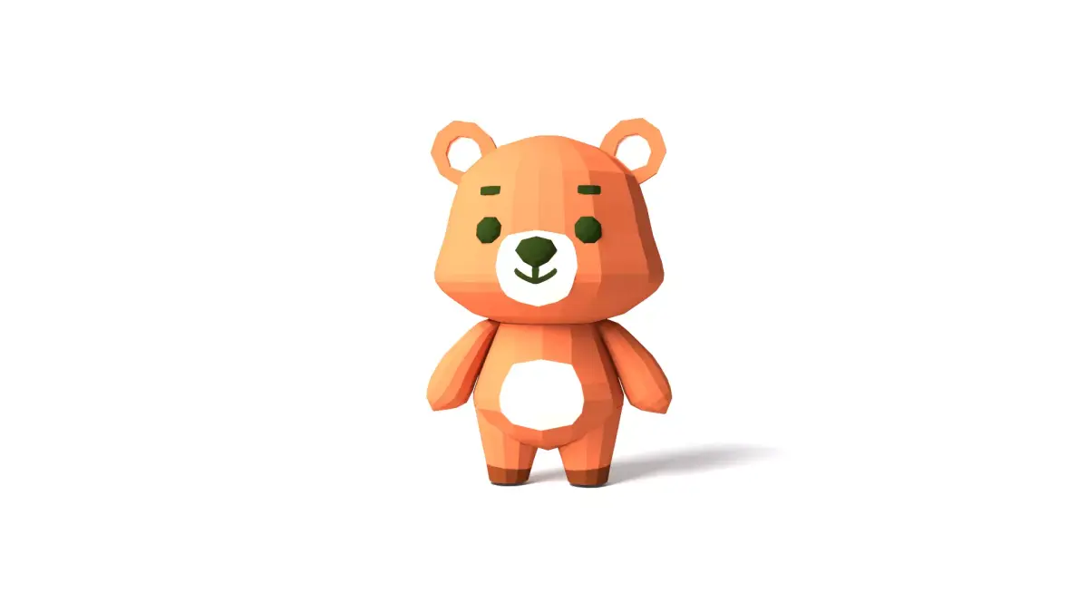 Character B100 Bear Cute Low-poly 3D model