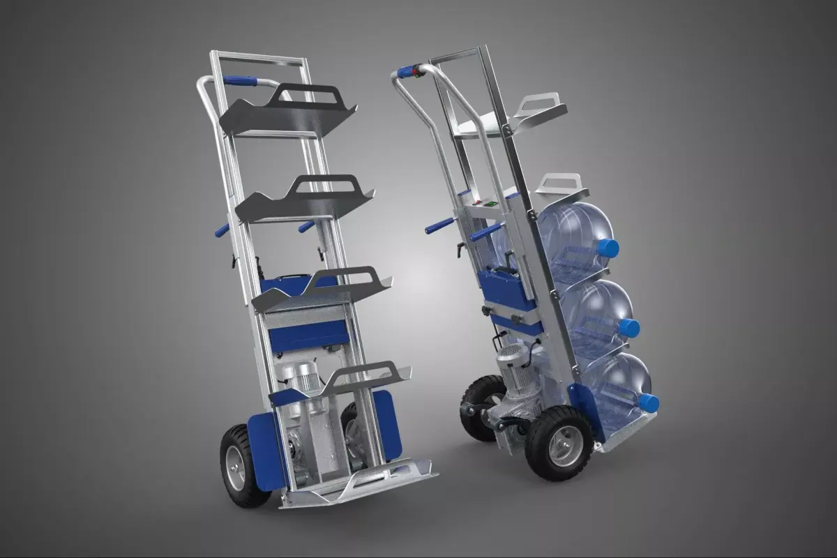 MOTORIZED HAND TRUCK ROLLING GALLON MINERAL WATER HOLDER BARROW 3D model