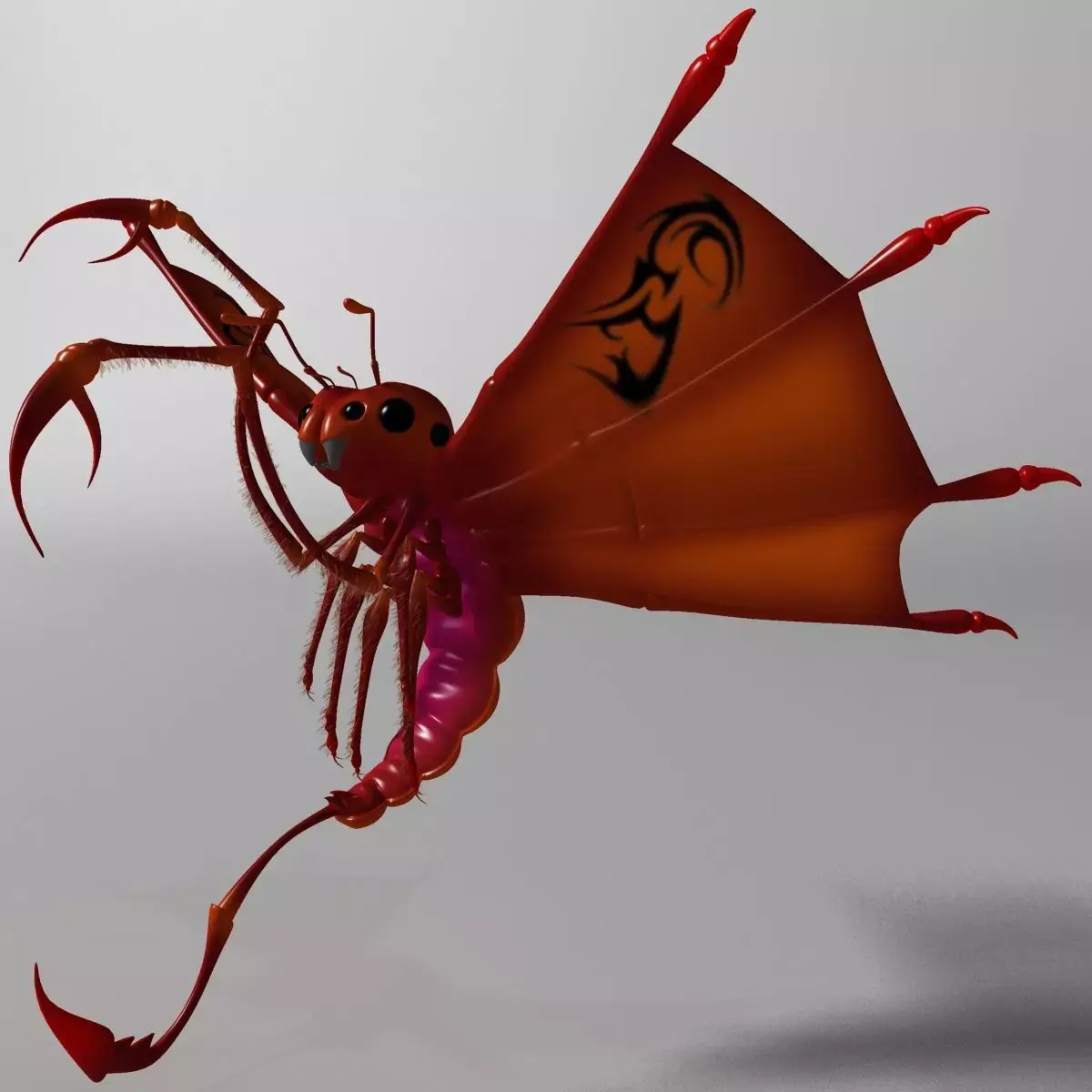 Flying scorpion Rigged Low-poly 3D model