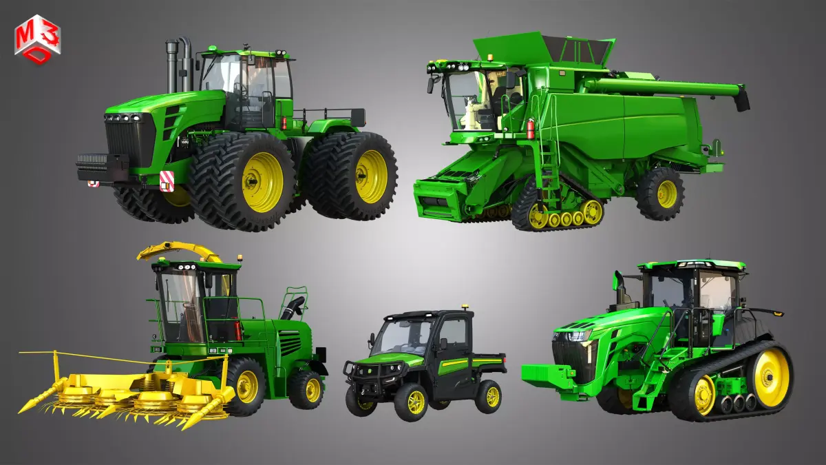 JD - Farm Vehicles  5 in 1 3D Model Pack