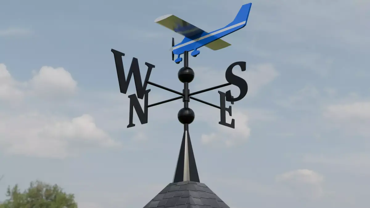 Cessna Inspired Weather Vane Low-poly 3D model
