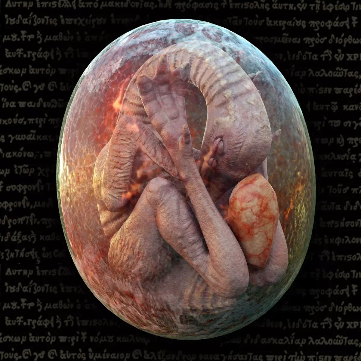 Bird Monster Embryo Low-poly 3D model