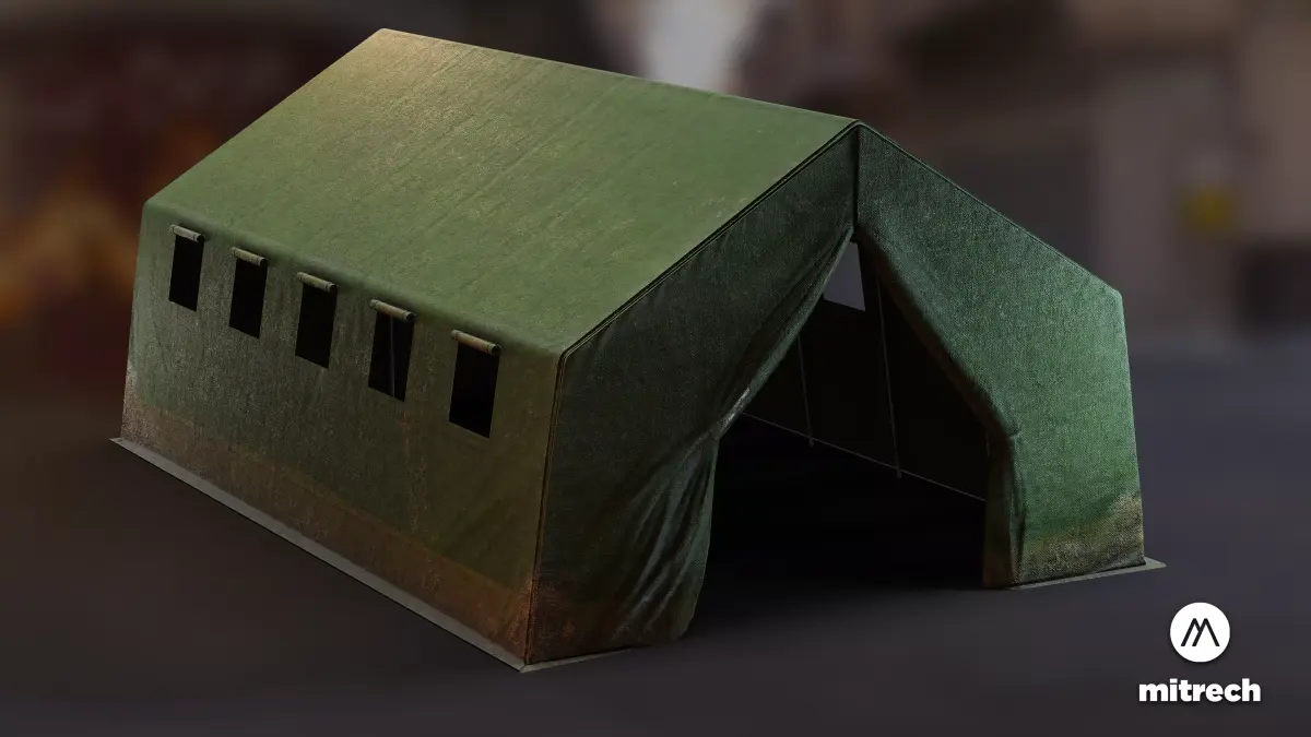 Military Base Tent PBR Low-poly 3D model