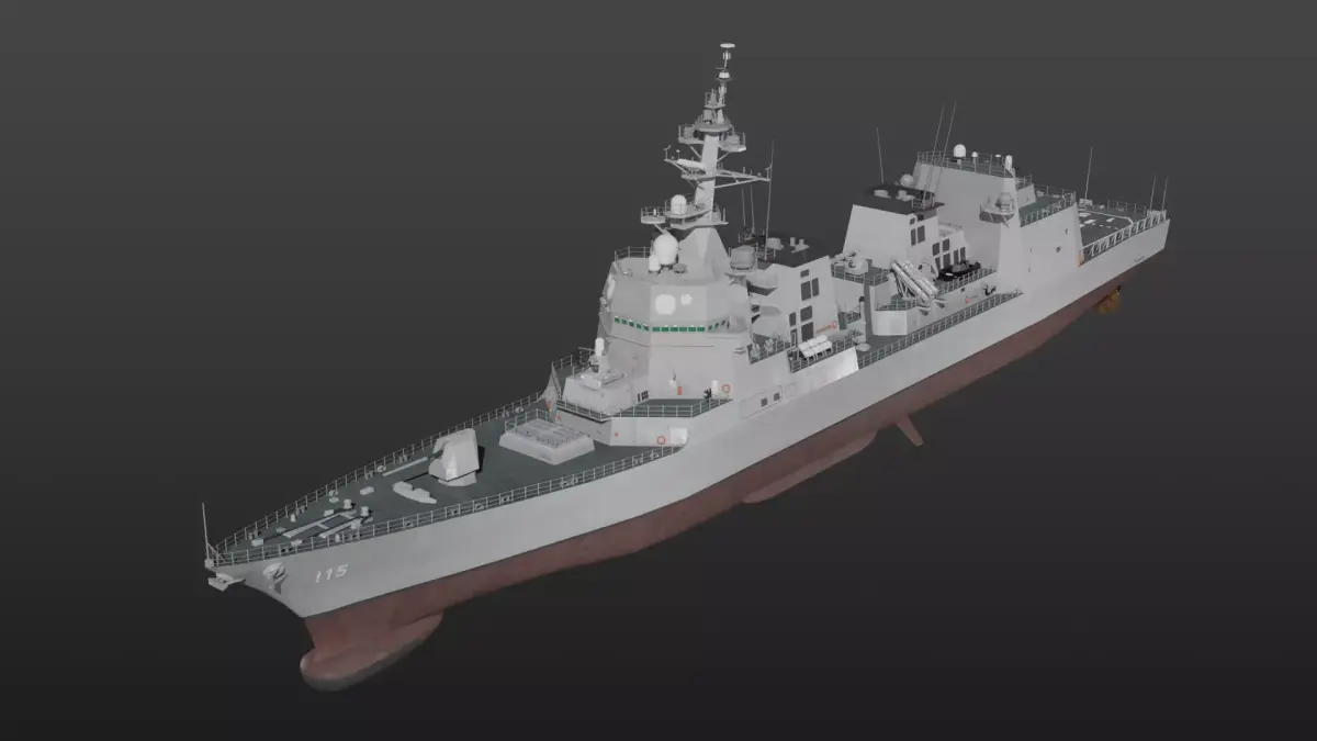 JMSDF Akizuki class destroyer 3D model