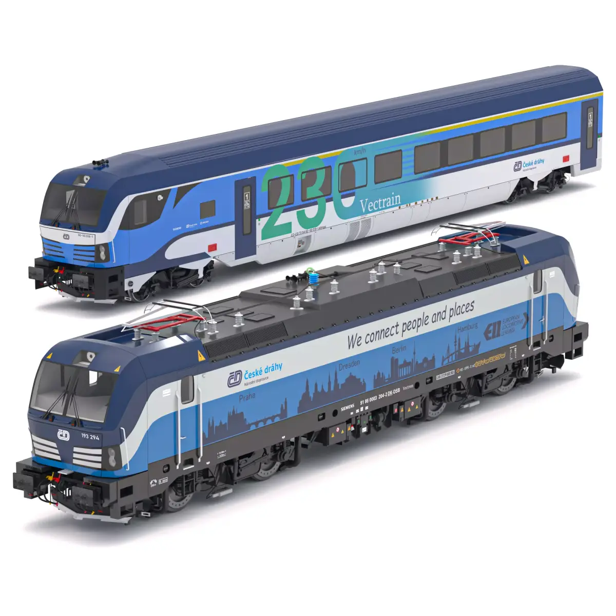 Siemens Vectron - Vectrain ComfortJet Train Collection 1 3D model