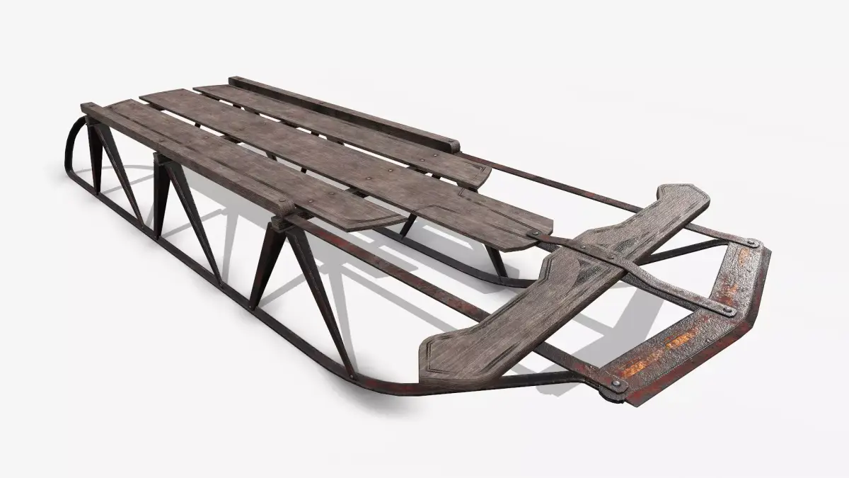 Snow Sled  Low-poly 3D model