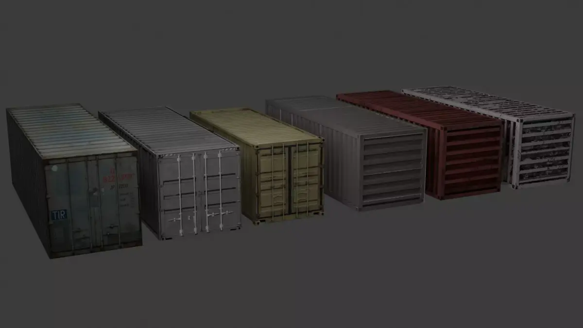 Container Pack HighQuality Optimized Industrial Assets Low-poly 3D model
