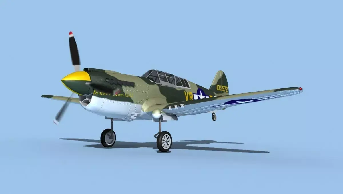 Curtiss P-40N Warhawk V04 USAAF 3D model