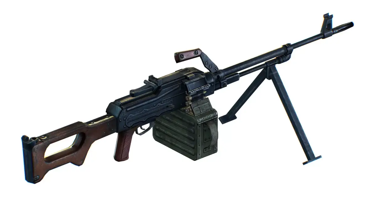 USSR PKP machine gun Pecheneg 54mm Low-poly 3D model