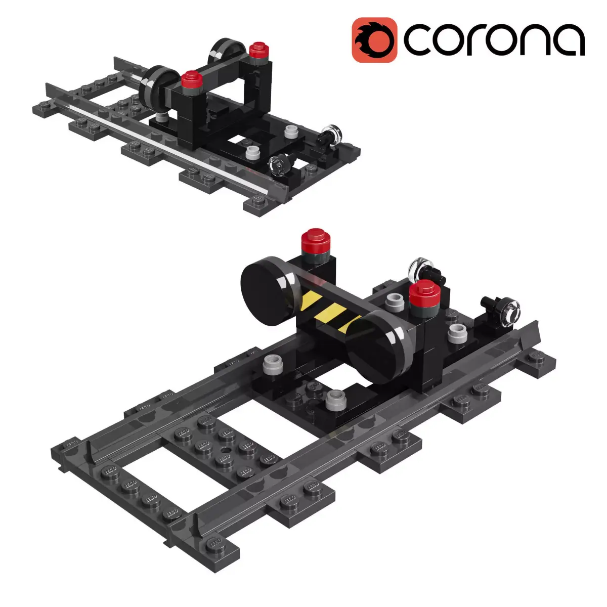 Train Lego Construction Stoping 3D model