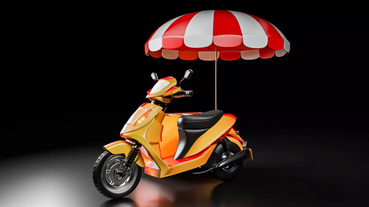 Food Cart Scooter Streetcar Low-poly 3D model