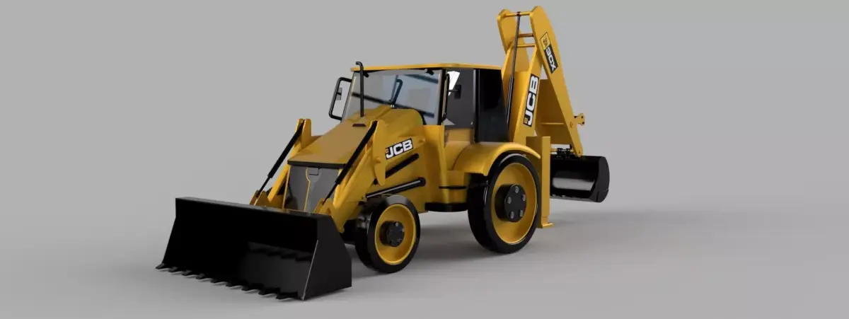 JCB 3D Model - Mechanical Design - STL and STEP Files 3D print model
