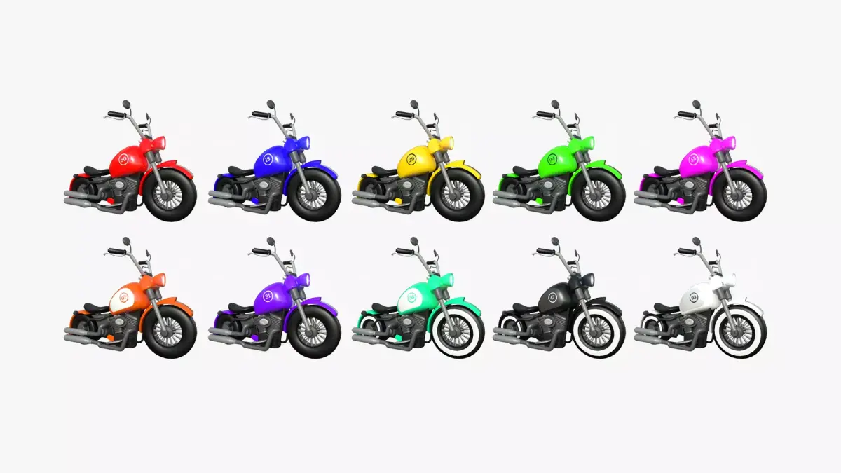 10 Motorcycle Cartoon A Racing Collection - Custom Vehicle 3D Model Pack purchase