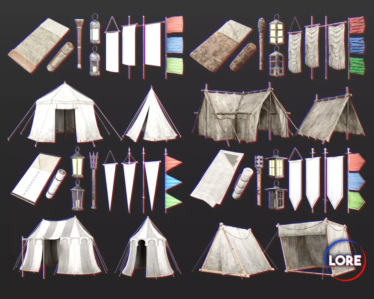 Medieval Collection Campsites 3D Model Pack
