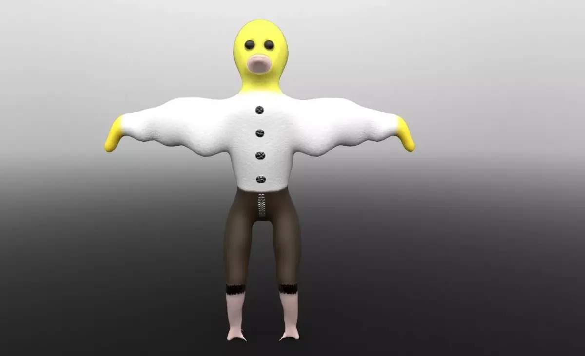 duckling in a shirt 3D model