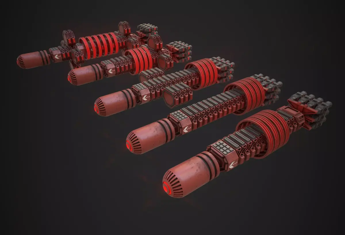 Modular Spaceship Three Low-poly 3D model
