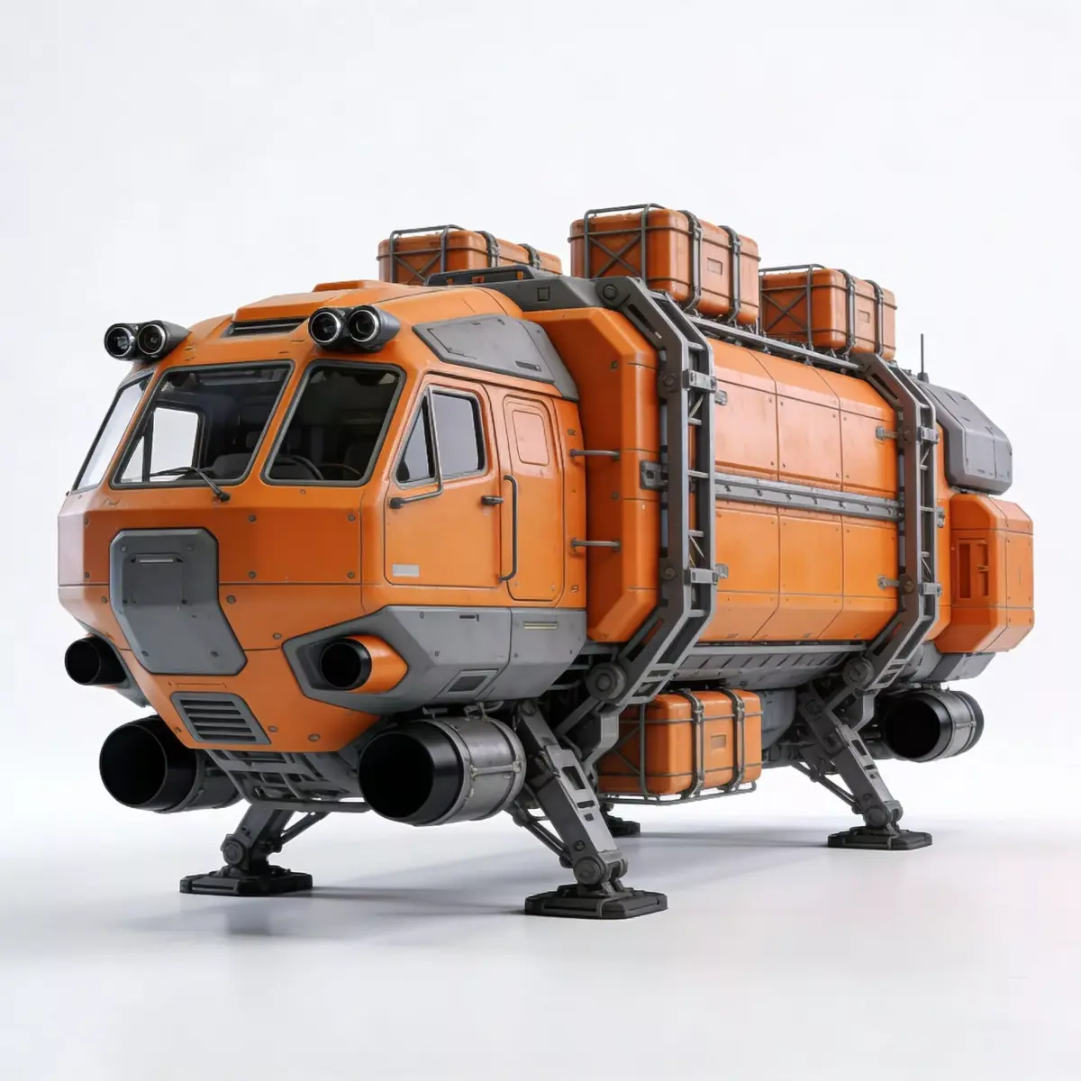 Sci-Fi Heavy Cargo Overland Transport 3d model Low-poly 3D model