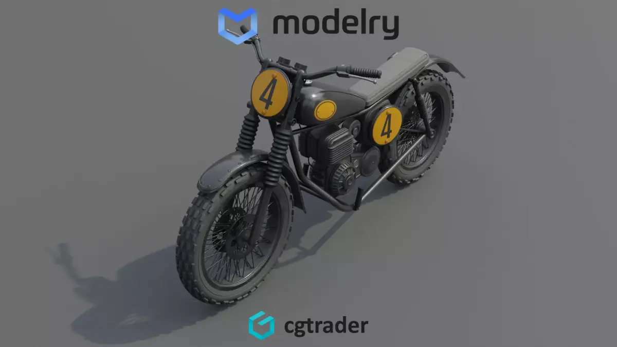 Motocross Motorcycle 3D model purchase