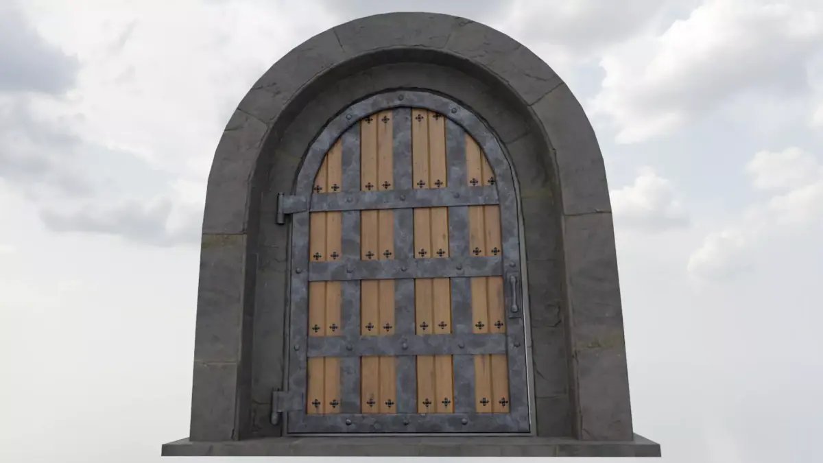 Old Stone Door Low-poly 3D model