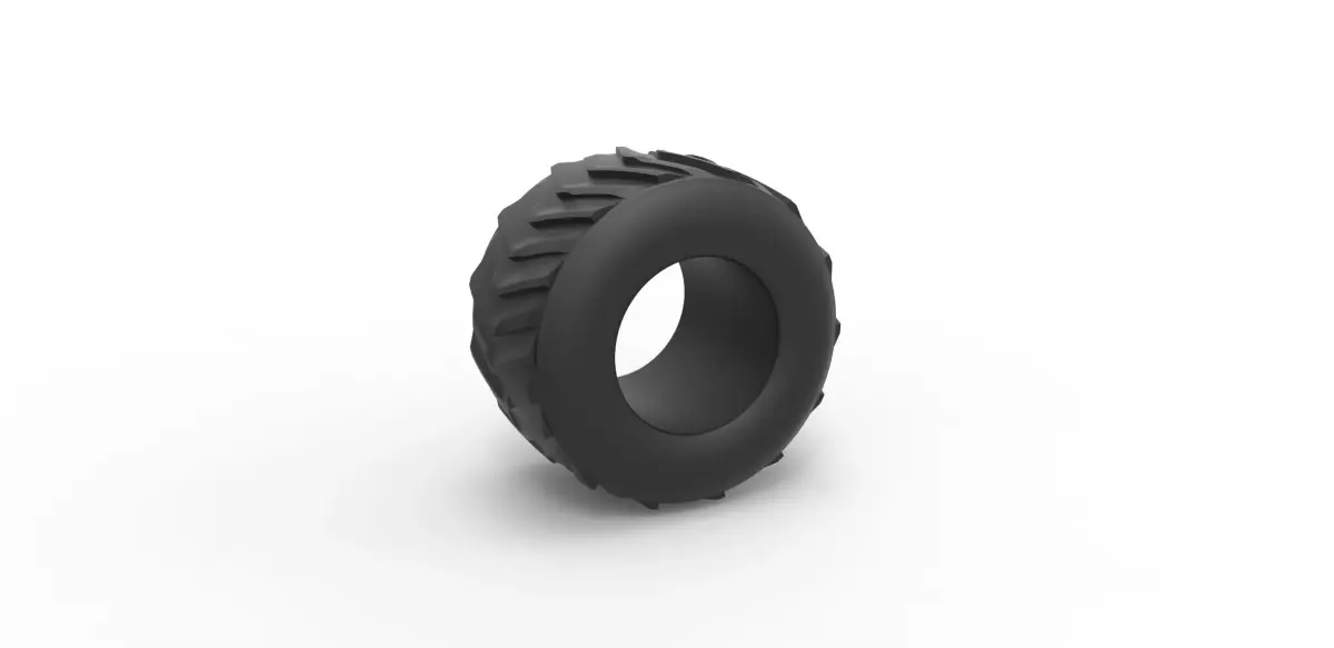 Pulling truck tire 2 Scale 1 to 25 3D print model
