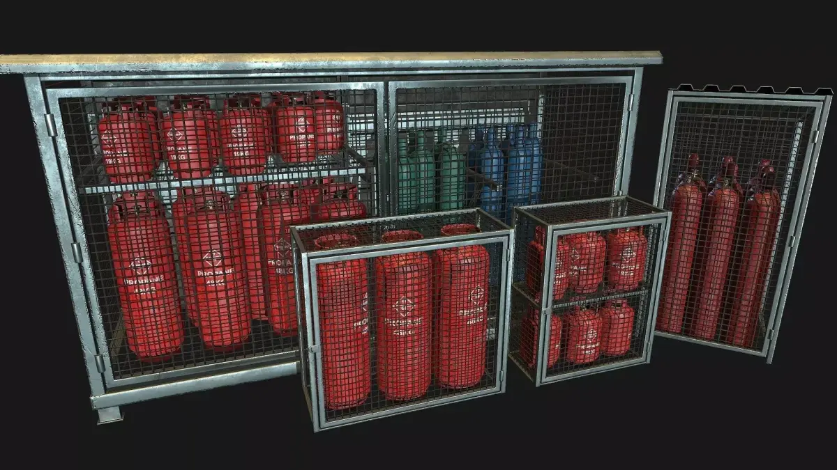 Low Poly PBR Gas Bottle Complete Collection Low-poly 3D model