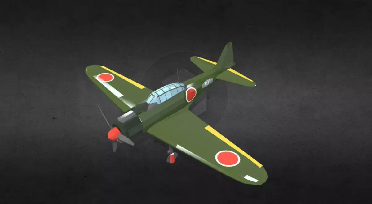 Mitsubishi A6M Zero Low-poly 3D model purchase