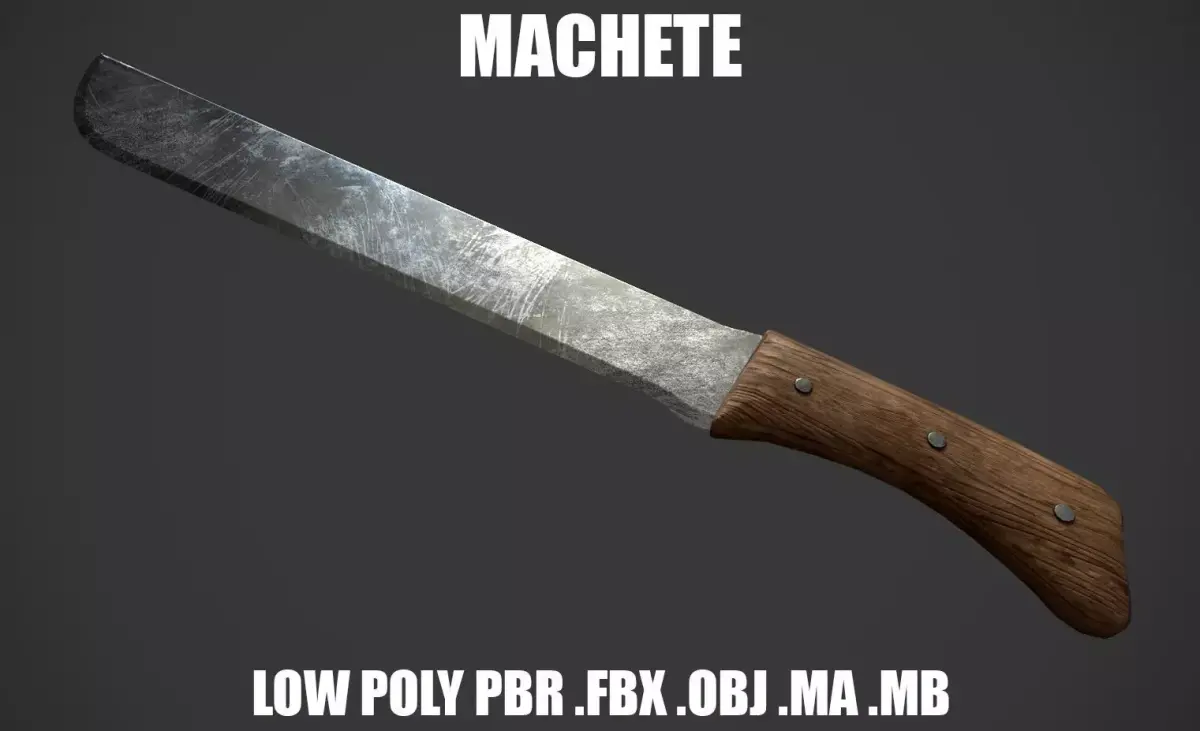 Machete Low Poly Low-poly 3D model