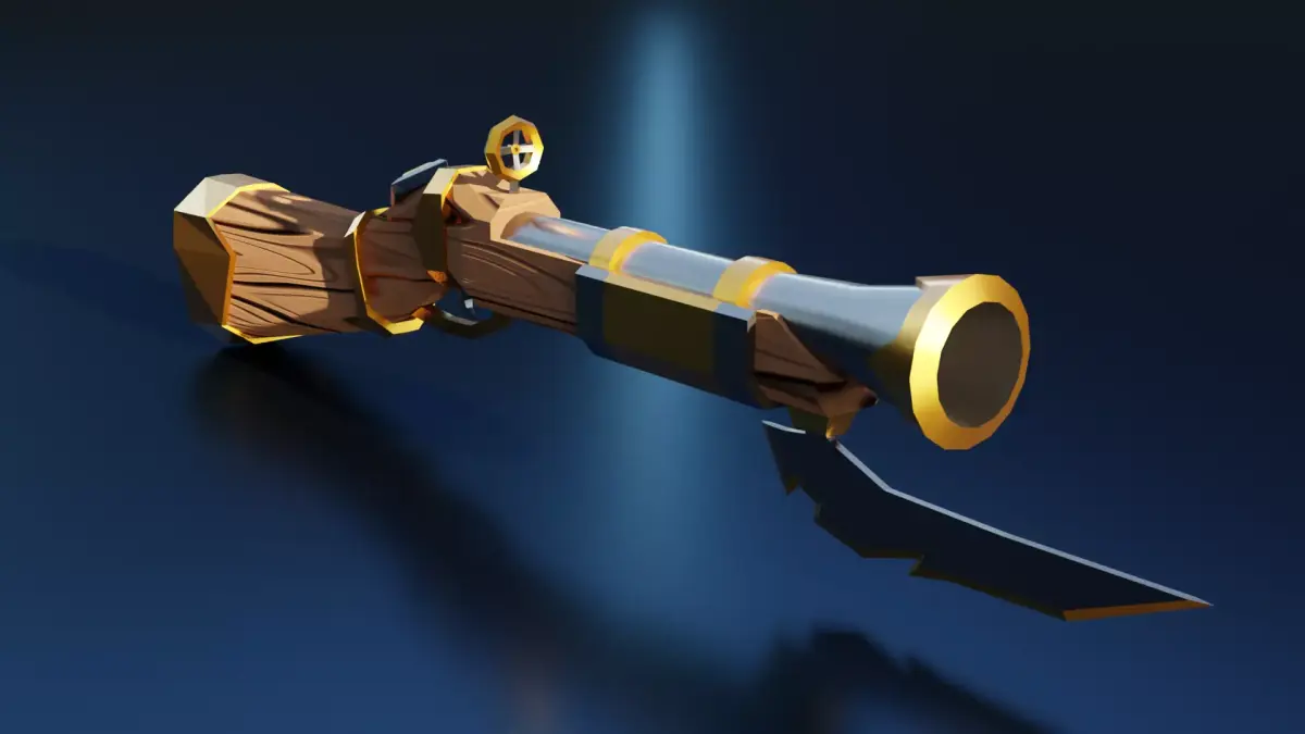 Stylized Dwarf Gun 3D model Low-poly 3D model