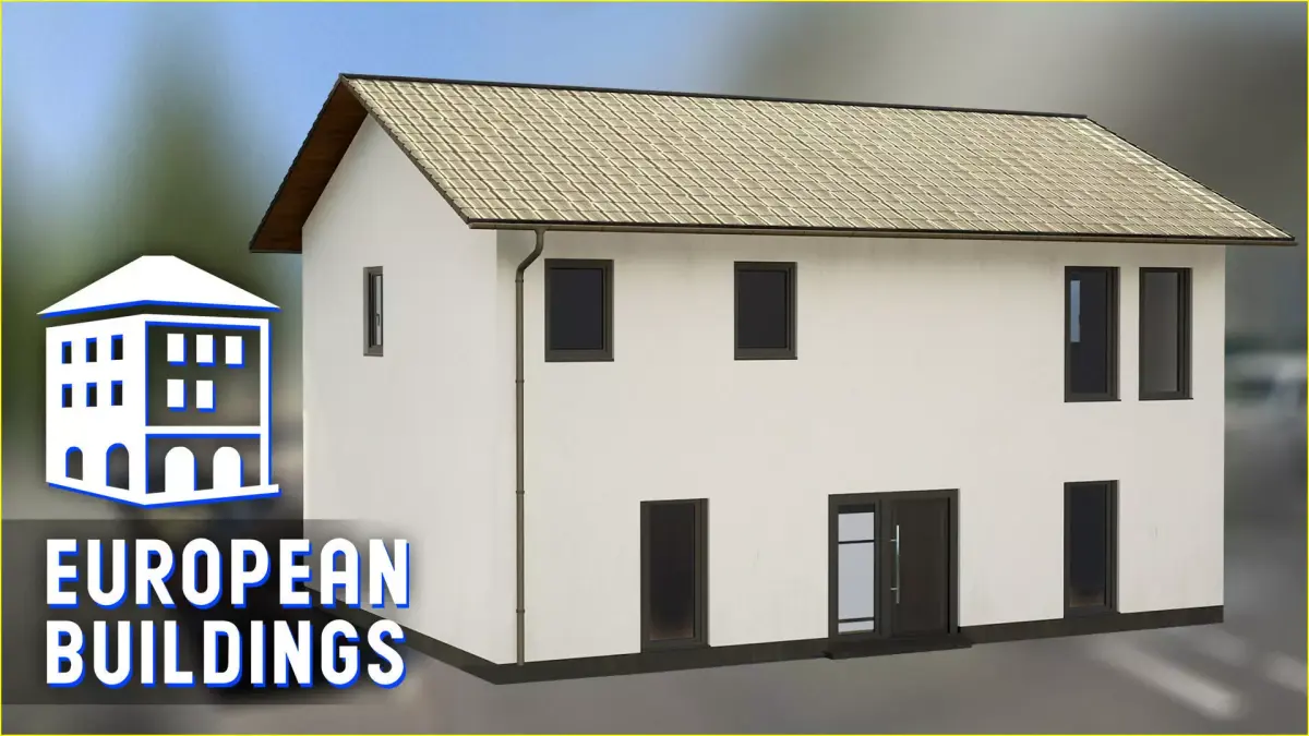 European Buildings  Residential - Town House A - Modular Low-poly 3D model