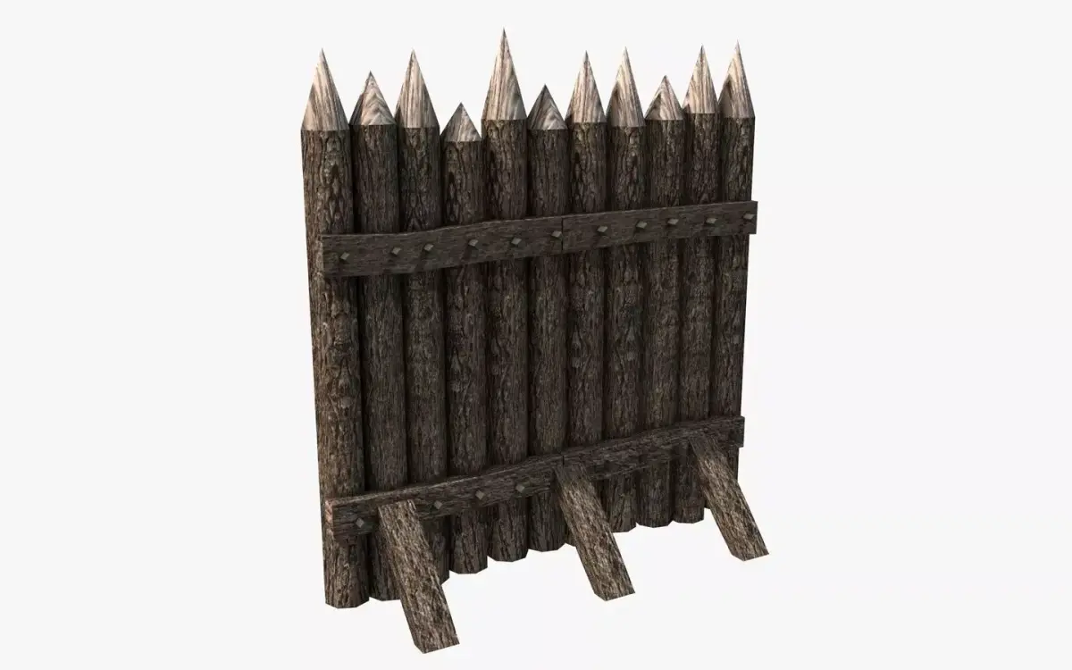 Stockade construction kit Low-poly 3D model