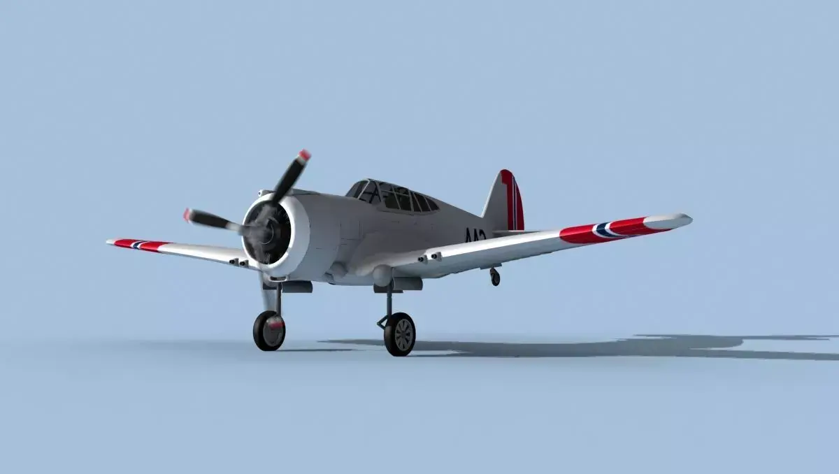 Curtiss H-75C Mohawk V17 Norway 3D model