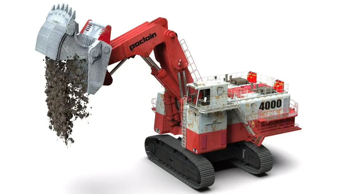 Poclain Hydraulic Mining Excavator On Site 3D model