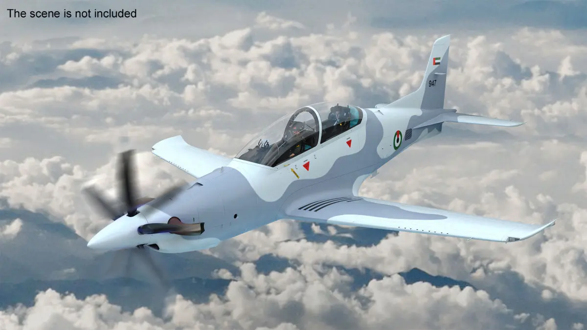 Training Aircraft Pilatus PC-21 Grey Rigged 3D model