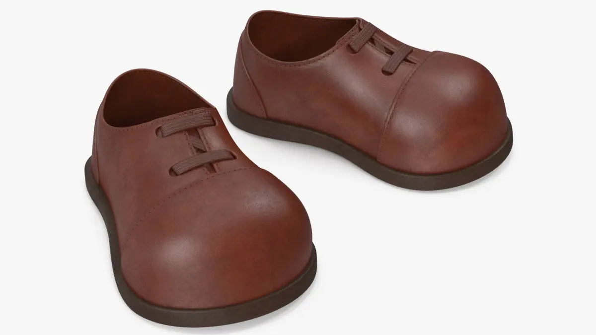 Cartoon Leather Shoes Brown 3D model