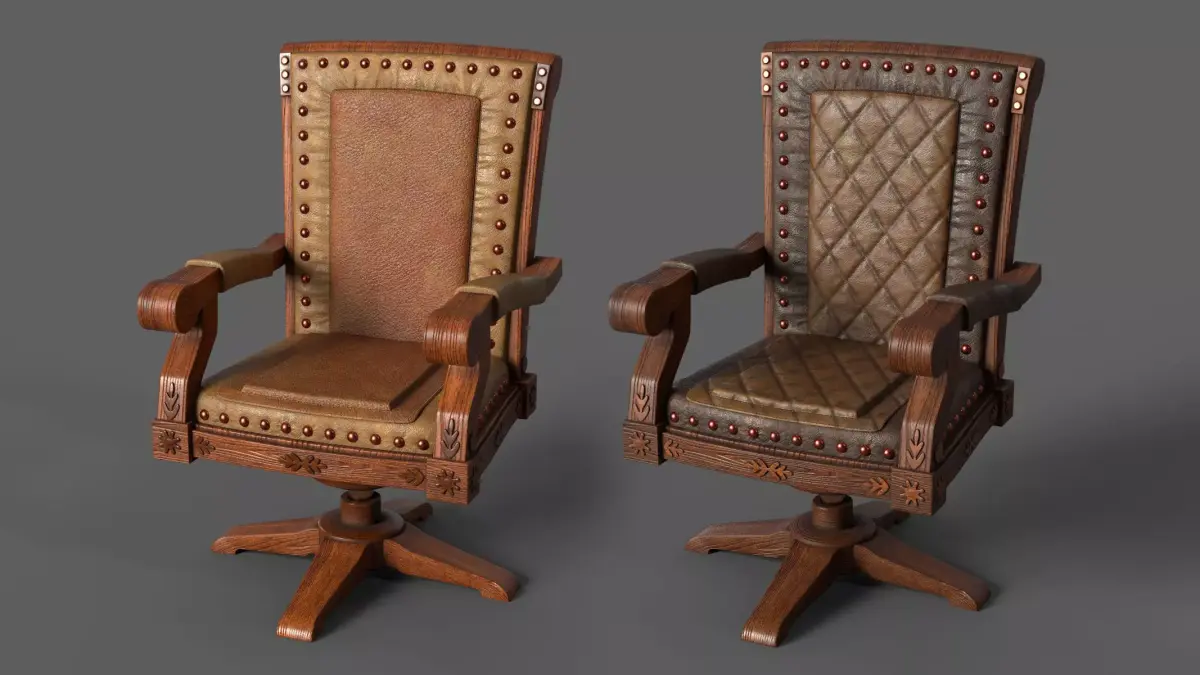 Classic Vintage Leather Luxury Chair 3D model
