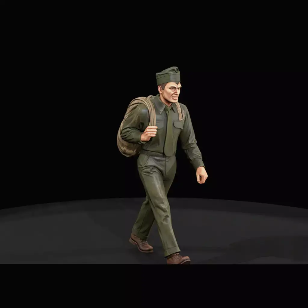 HO Passenger Figure 1950 Soldier Printable STL 3D print model