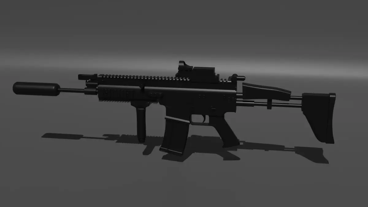 FN SCAR-H Low-poly 3D model