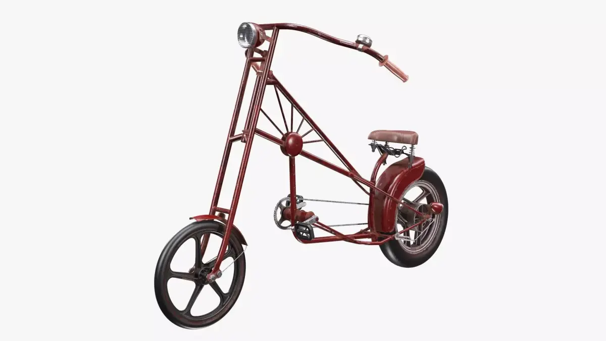 Vintage bicycle stylized 3D model
